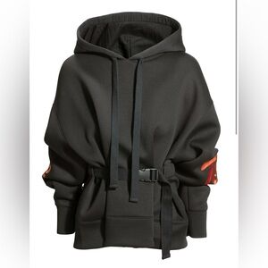 H&M limited edition vintage Black and orange Hooded Belted hoodie size XS